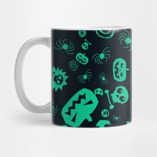 Halloween Pattern Art Design Green Mug